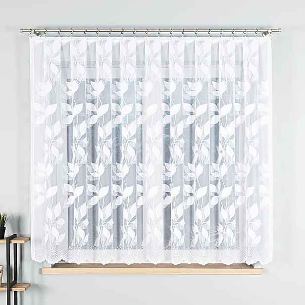 Dekorační krátká vzorovaná záclona na žabky MARTYNA 160 bílá 320x160 cm MyBestHome