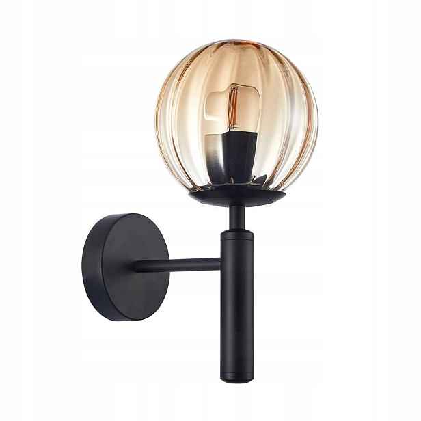 Nástěnné svítidlo Lampa Černá Jantarová E27 10W Moderní Ravena
