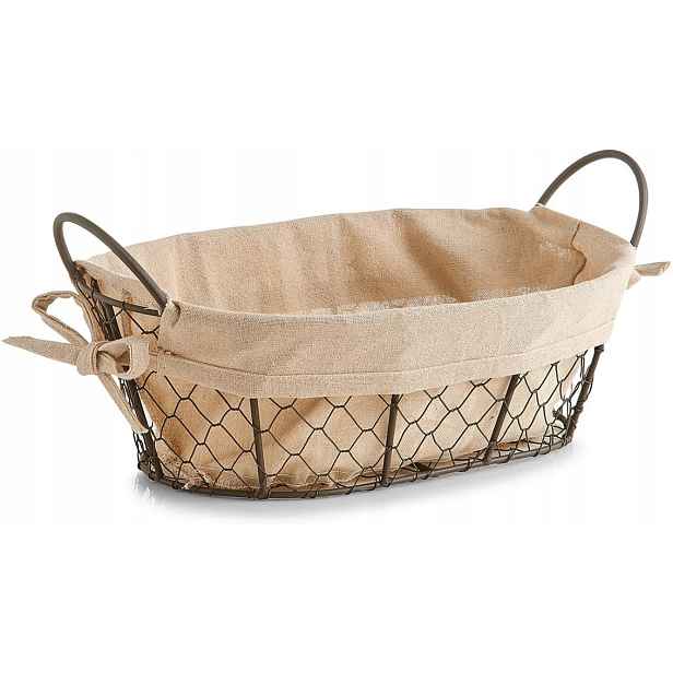 Zeller Košík na pečivo Countrystyle Drát/LEN 30x21x11 cm