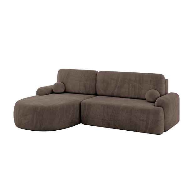 ALTDECOR ROHOVÁ SEDAČKA s funkcí spaní a úložným prostorem LIRA-L - 264x172x89 hnědá