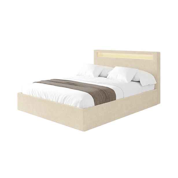 ALTDECOR ČALOUNĚNÁ POSTEL s úložným prostorem a roštem, postel s matrací H3/H4 - GOLA 140x200 Béžová
