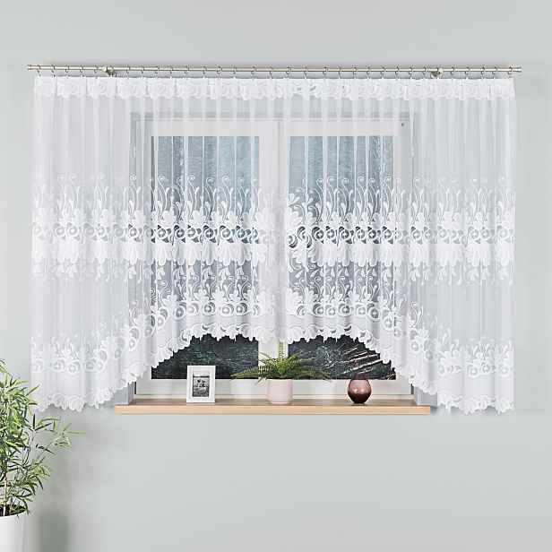 Dekorační krátká vzorovaná záclona na žabky KASJANA 160 bílá 500x160 cm MyBestHome