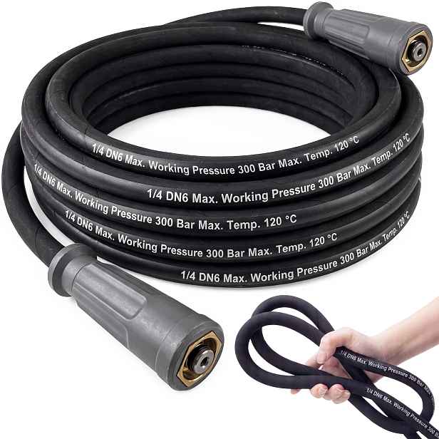Hadice 15 M Pro Myčku Karcher Hd Hds Easy Lock TR22 DN6 1/4 300 Bar 120°C Opletení