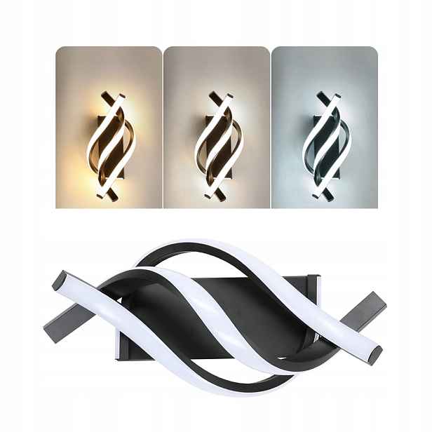 Moderní interiérové Led nástěnné svítidlo 22W 2500 LM, předsíň, obývací pokoj, černé