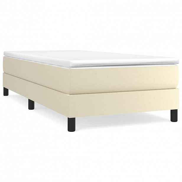vidaXL Rám postele s boxspringem krémový 90 x 190 cm umělá kůže