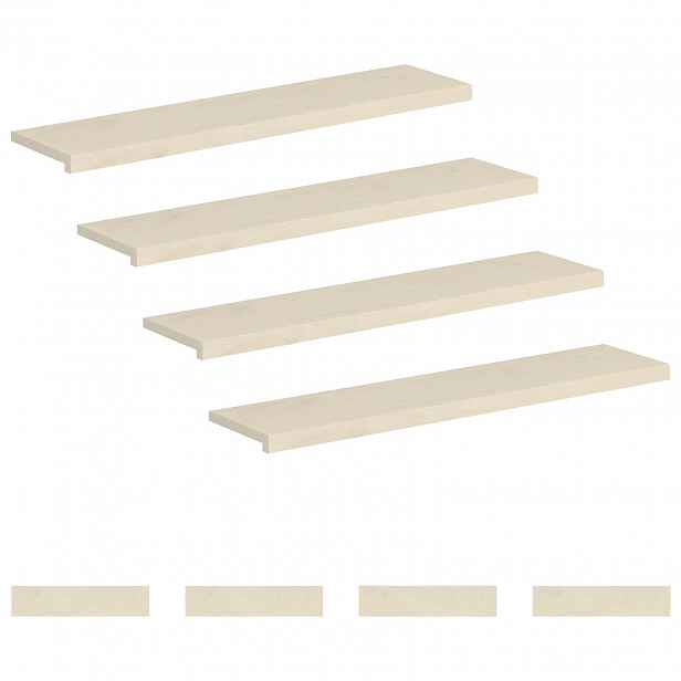 vidaXL Schodové nášlapy 8 ks 120 x 30 x 2 cm Bílá Masivní dubové dřevo