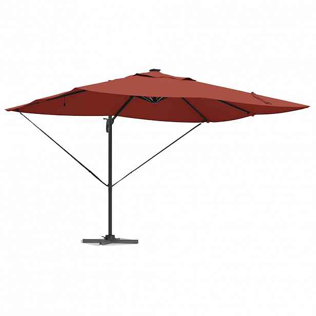 vidaXL Slunečník 352 x 251 x 265 cm Polyester a hliník Cihlová