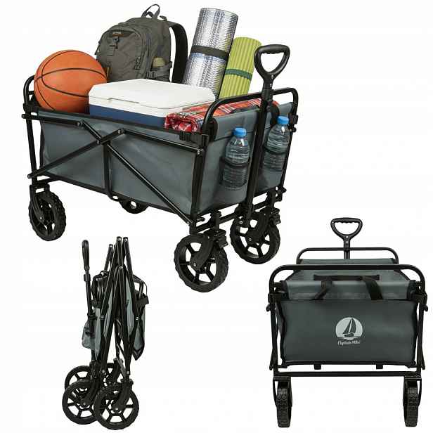 Zahradní plážový turistický vozík s rukojetí 80×50×25 cm 50 kg 100 litrů