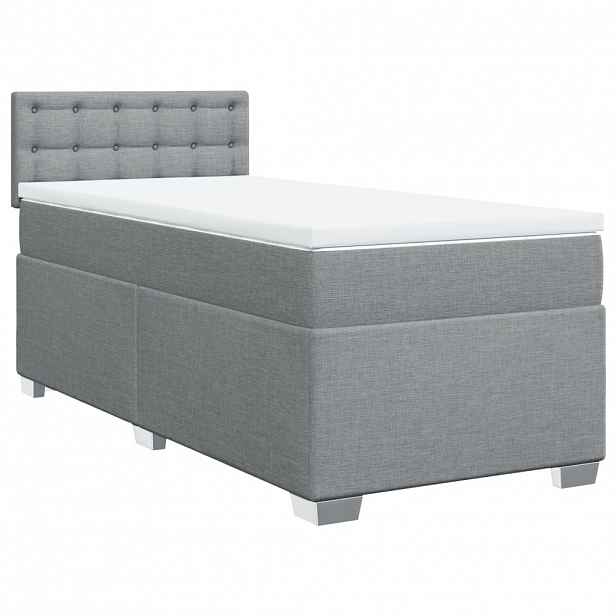 vidaXL Box spring postel s matrací světle šedá 80 x 200 cm textil