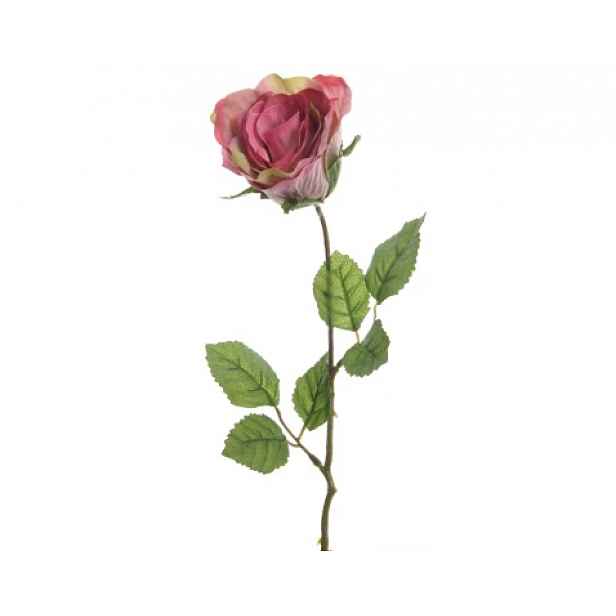 Umělá květina Růže 45 cm, světle růžová
