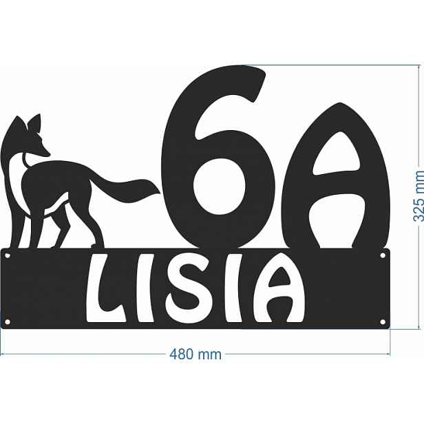 Číslo Na Dům 80cm Tabule Adresa Ocel 2mm ulice Lisia