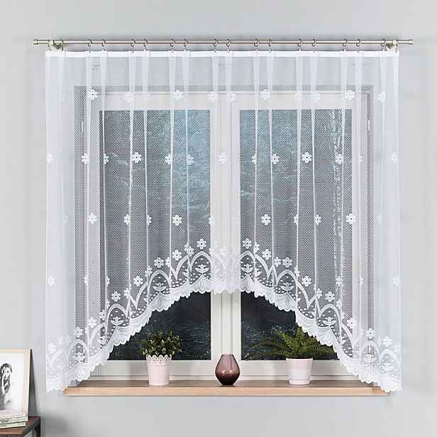 Dekorační oblouková krátká záclona na žabky FLORENTYNA 160 bílá 300x160 cm MyBestHome