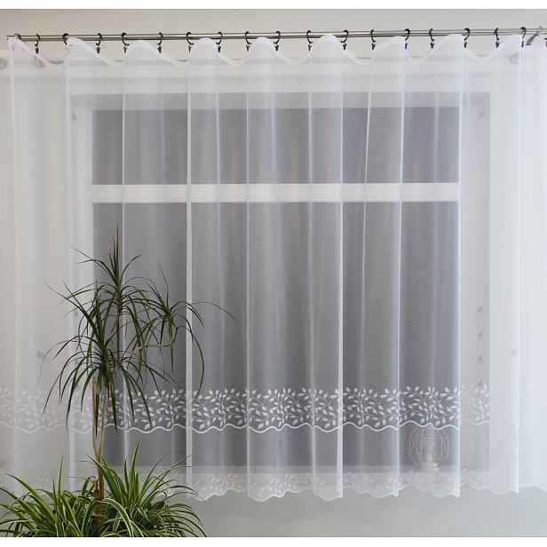 Mg Záclona žakár 35446 Bílá 350x120 cm Hotová S Páskou M