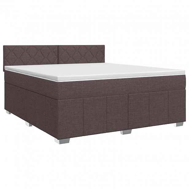 vidaXL Postel boxspring s matrací Tmavě hnědá 160 x 200 cm Textil