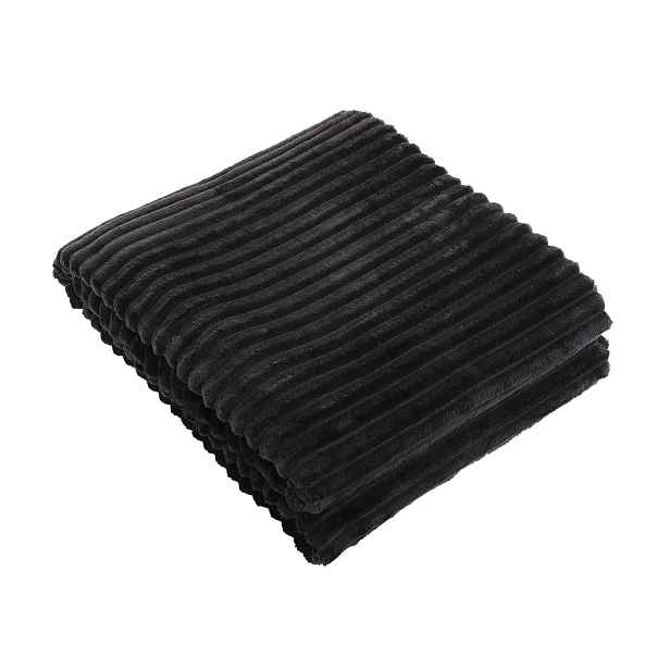 Černý plyšový pléd Stockholm black - 150*200 cm Collectione