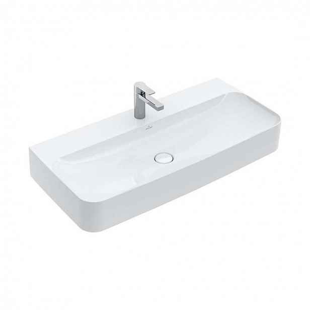 Villeroy & Boch Finion - Umyvadlo bez přepadu, 100x47 cm, s CeramicPlus, alpská bílá 4168A2R1