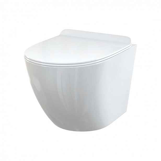 Alca - Závěsné WC se sedátkem Slim, SoftClose, Rimless, bílá WC SOLID