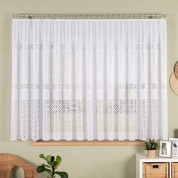 Dekorační krátká záclona na žabky ADRIANNA LINE 160 bílá 500x160 cm MyBestHome