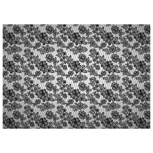 Fototapeta Krajkové květiny ažur elegance černá šedá 200x140 lepidlo