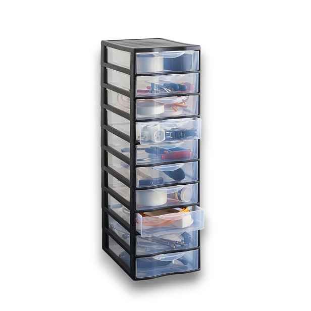 SUNDIS Úložný box s 10 zásuvkami, antracit, OFFICEMIX A4