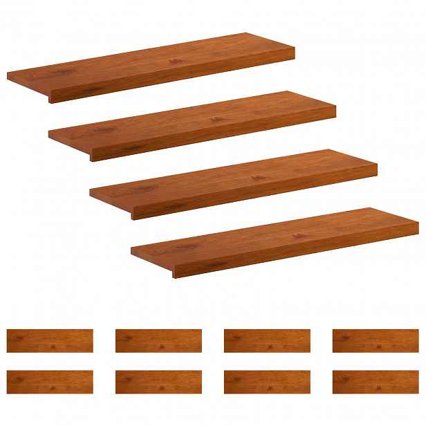 vidaXL Schodové nášlapy 12 ks 90 x 25 x 2 cm Hnědá