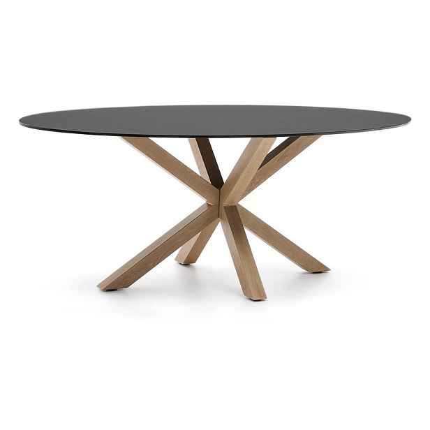 Jídelní stůl se skleněnou deskou 100x200 cm Argo – Kave Home