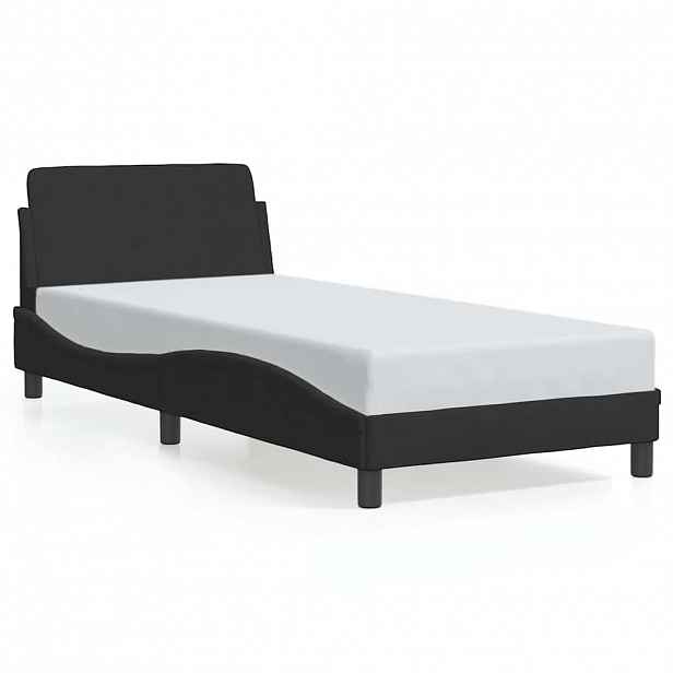 vidaXL Rám postele s čelem Dover černý 90x200 cm samet