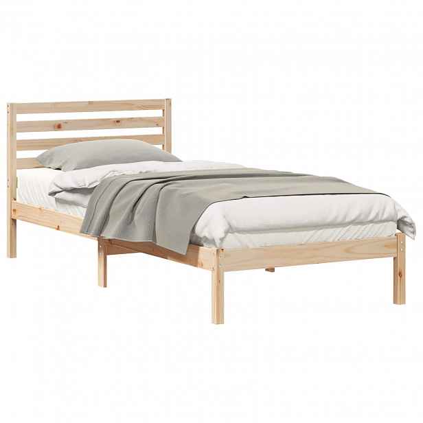 vidaXL Rám postele s čelo Hnědá 80 x 220 cm Masivní borové dřevo