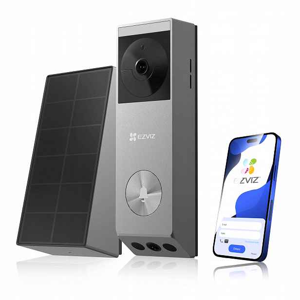 Videodomofon zvonek Ezviz EP3x Pro 2K+FHD Detekce Solární panel 32GB eMMC