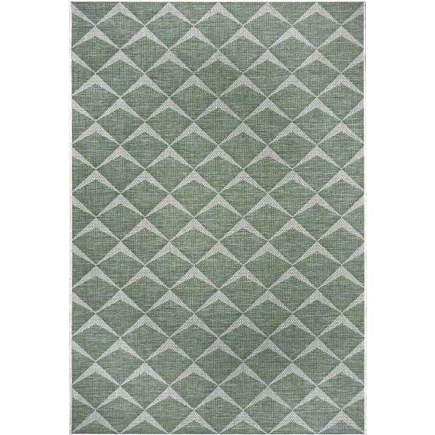 Zelený koberec sisal, plochý na terasu, vnější vnitřní rozměr 160x230