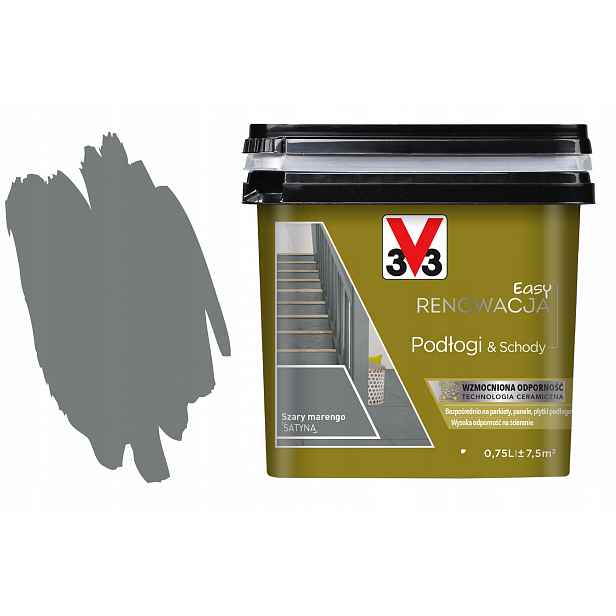 3V3 Easy Renovace Pvc Kafli Dlaždice Schody Garáž Boazeria Grey Satén 750ML