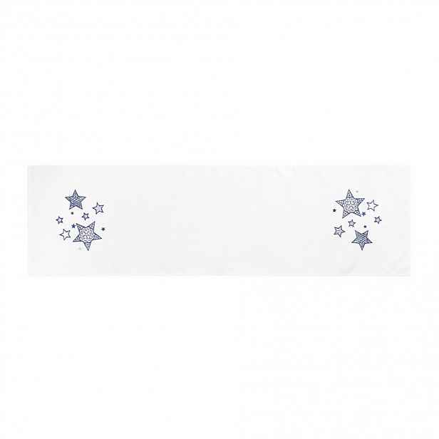Boma Trading Vánoční běhoun Blue stars, 40 x 140 cm