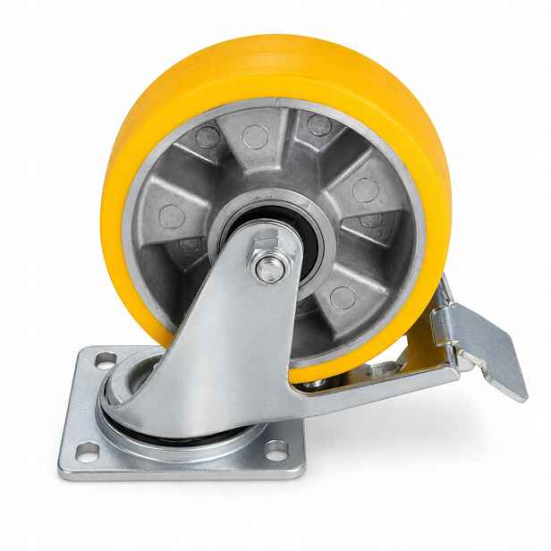 Hliníkovo-polyuretanové kolo Zabi 160 mm otočná brzda 400 kg