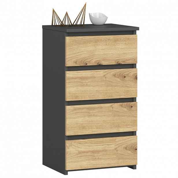 RAUMHIRSCH FURNITURE KOMODA grafitově šedá, dub Artisan 74/40/35