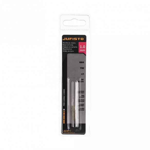 Vrtáky kov, dvojité  broušené, titanové, 1,0 mm, bal 3 ks, Jufisto
