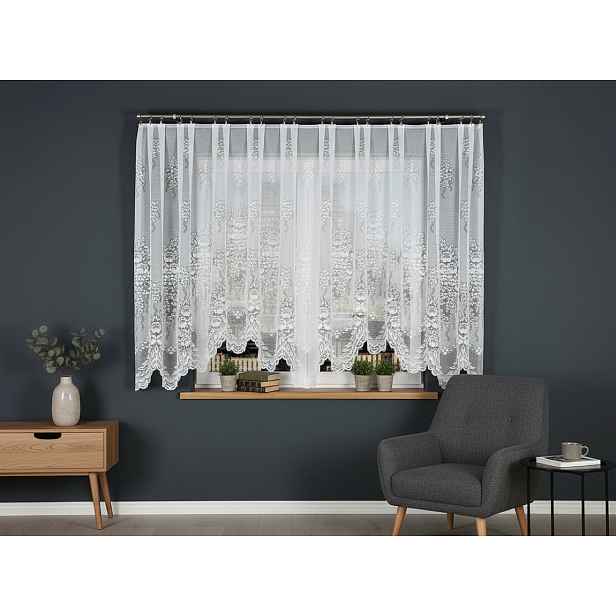 Dekorační krátká vzorovaná záclona na žabky ADELA 400x160 cm MyBestHome