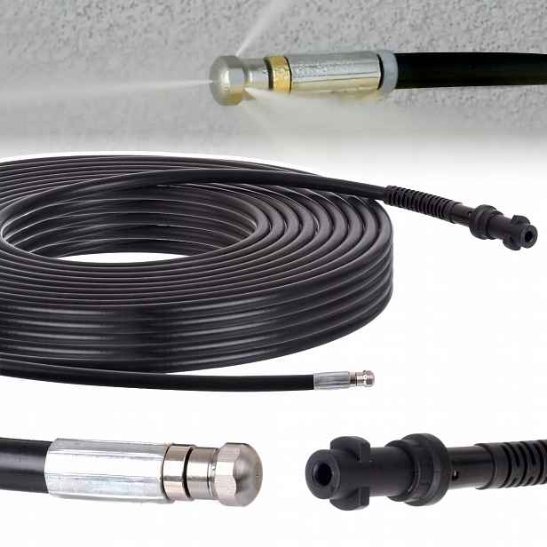 Hadice Na Čištění Kanalizace Trubek 15 m Pro Čistič Karcher K2 K3 K5 K7 200BAR