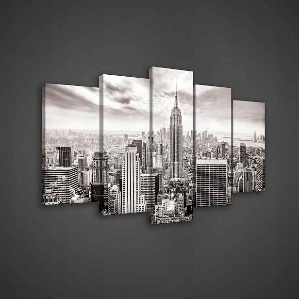 Obraz 100x60 New York krajina města mrakodrapy panorama černobílé