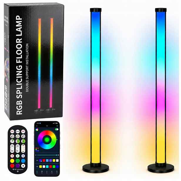 Podlahové lampy Smart Barevné Led Rgb Dálkový Ovladač Aplikace 125 cm 2 ks