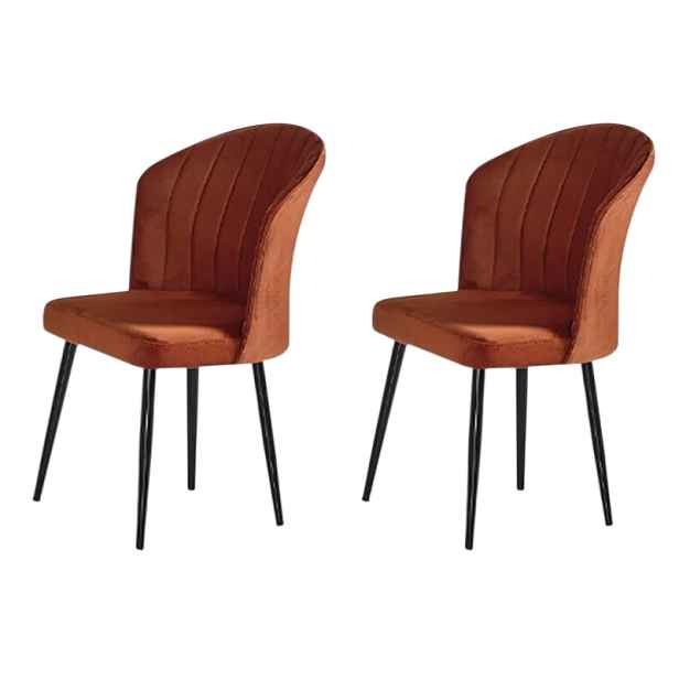 Sada jídelních židlí Rubi Orange and Black, 2 ks