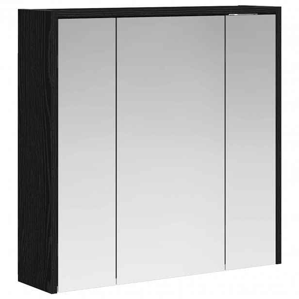 vidaXL Koupelnová zrcadlová skříň Černý dub 63,5 x 16 x 62,5 cm