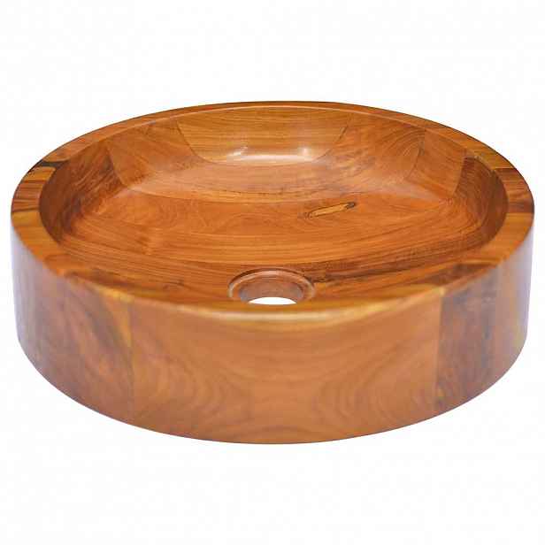 vidaXL Umyvadlo masivní teak Φ40 x 10 cm