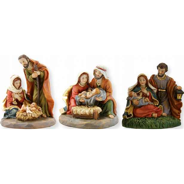 3 krásné figurky Svaté rodiny, vánoční rodina – cca 6,0 cm vysoké