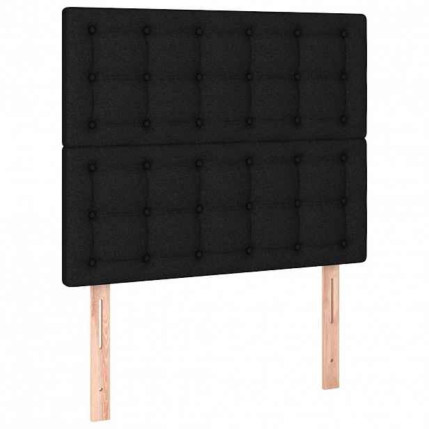 vidaXL Čelo postele černé 100x5x118/128 cm látkové
