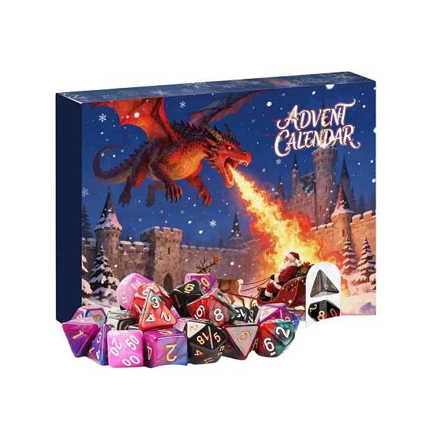 Adventní Kalendář 2026 Dnd Rpg 28 Vícestěnných Kostek 24 Okének