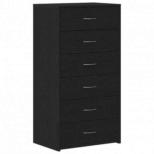 vidaXL Příborník se 6 zásuvkami Černý dub 50x34x96 cm kompozit