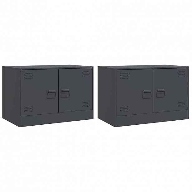 vidaXL TV skříňky 2 ks antracitové 67 x 39 x 44 cm ocel