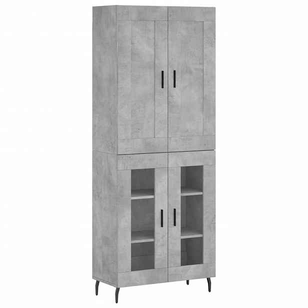 vidaXL Skříň highboard betonově šedá 69,5x34x180 cm kompozitní dřevo