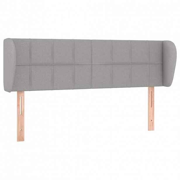 vidaXL Čelo postele typu ušák světle šedé 147x23x78/88 cm textil
