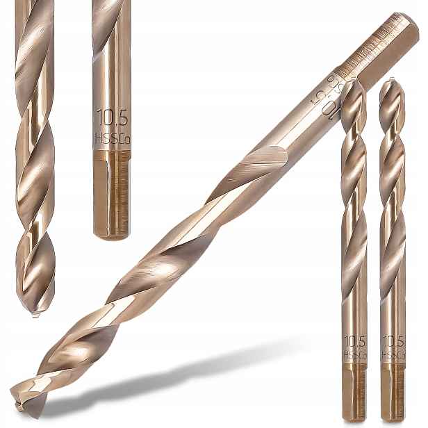 2x Kobaltové Kovové vrtáky 10,5 mm z nerezové oceli Hss-g Milwaukee